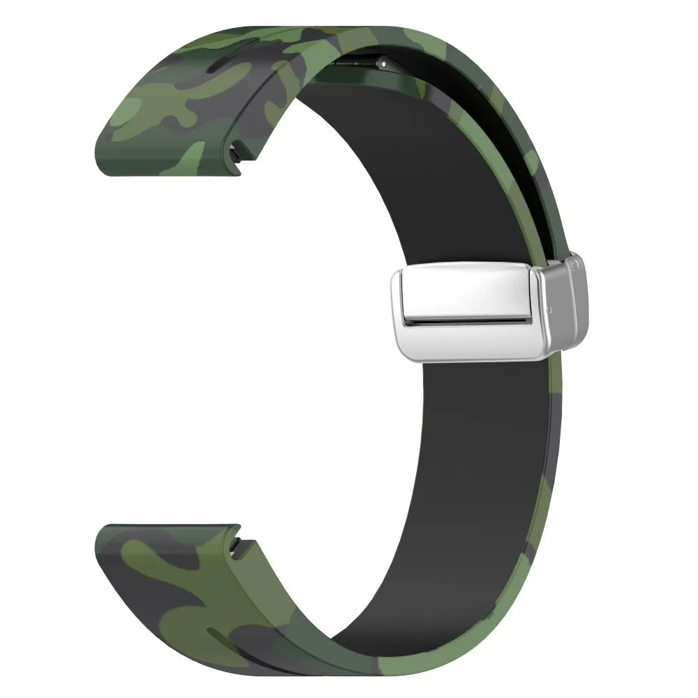 Garmin Approach S70 (47mm) Silicone Sports Bracelet with Magnetic Clasp - Camouflage / Green