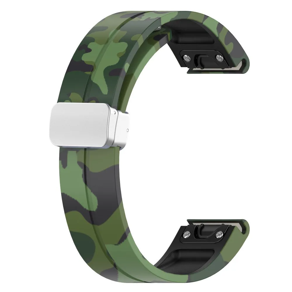 Garmin Approach S70 (47mm) Silicone Sports Bracelet with Magnetic Clasp - Camouflage / Green