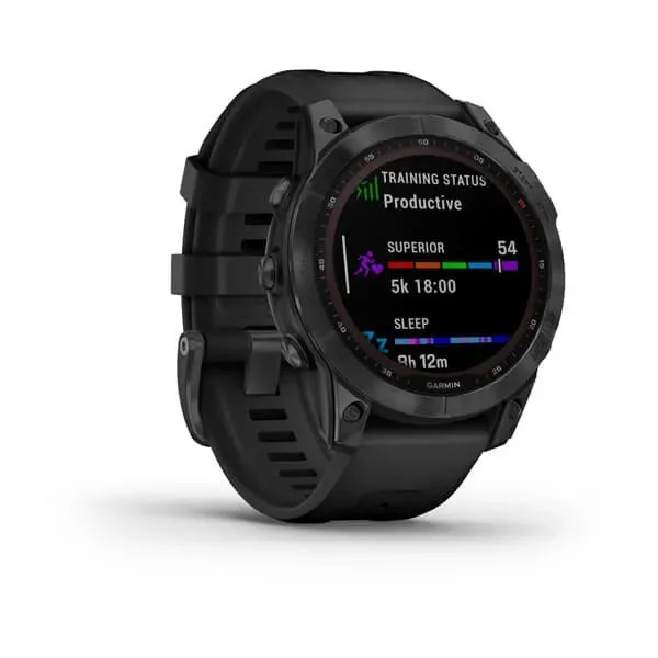 Garmin fenix 7 GPS Watch Solar Edition Slate Gray w/Black Band (Open-Box)