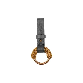 Gold Hand Beaded Snap-on Key Chain