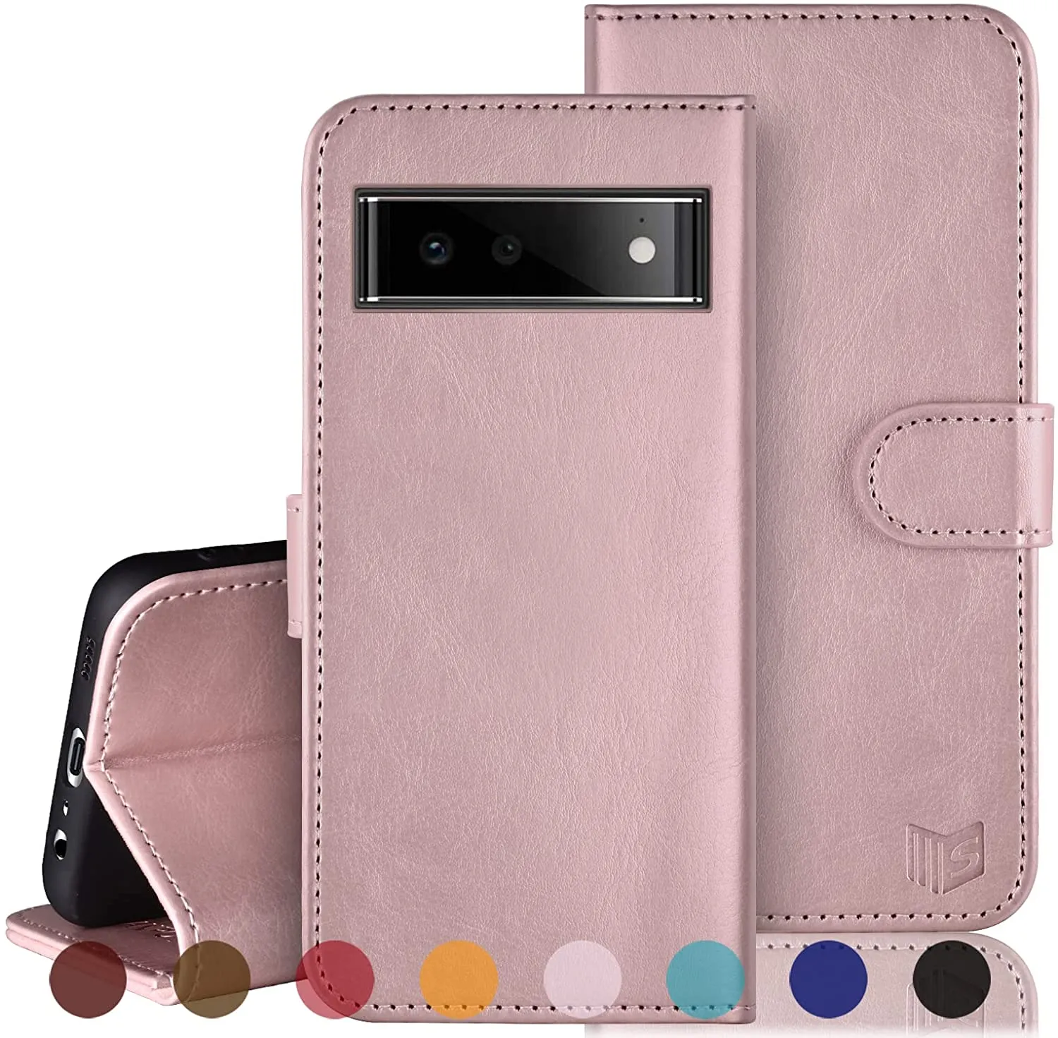 Google Pixel 6 Pro Leather Wallet Credit Card Phone Case