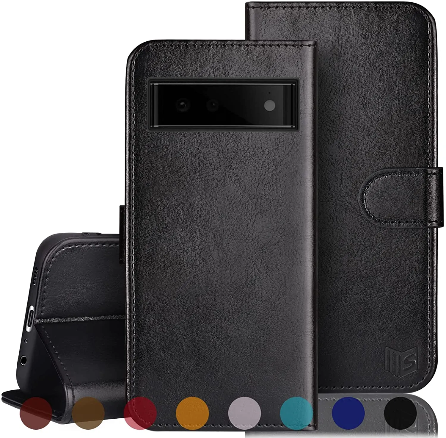 Google Pixel 6 Pro Leather Wallet Credit Card Phone Case