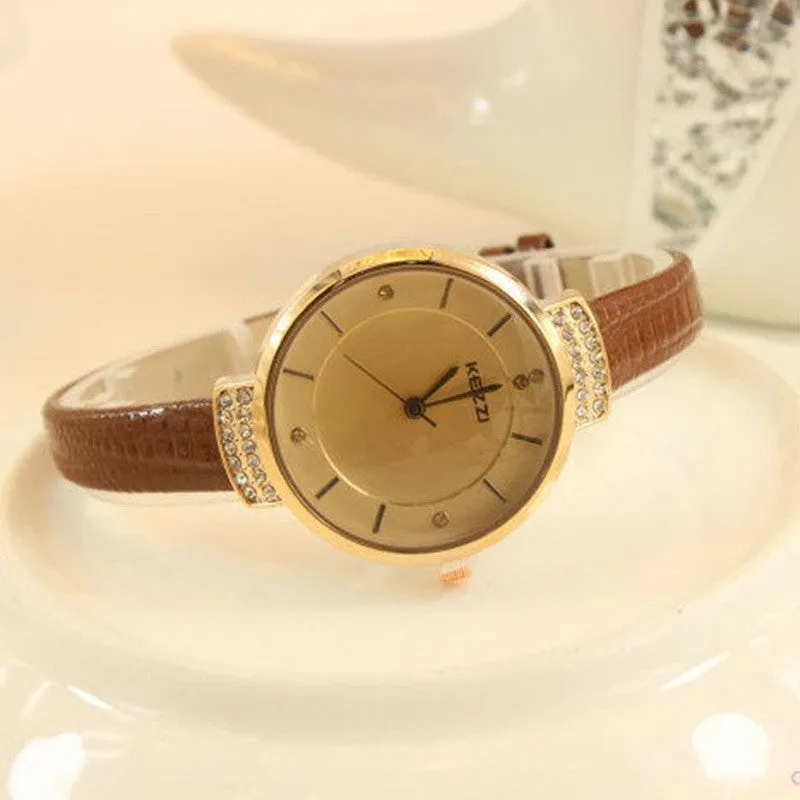 High Quality KEZZI Brand Leather Strap Watches Women Dress Watch Waterproof Ladies Quartz Watch