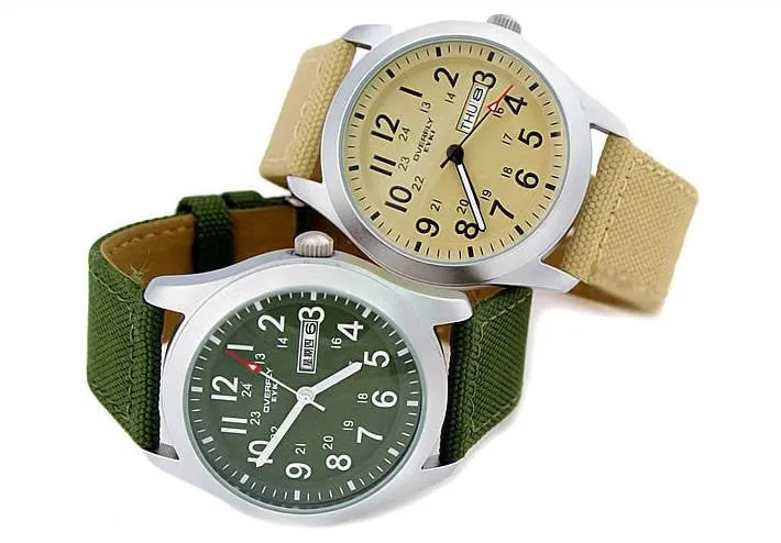 Hodinky Men EYKI Men Watch Military Army Green Canvas Strap Quartz Watches Men Sport Watch