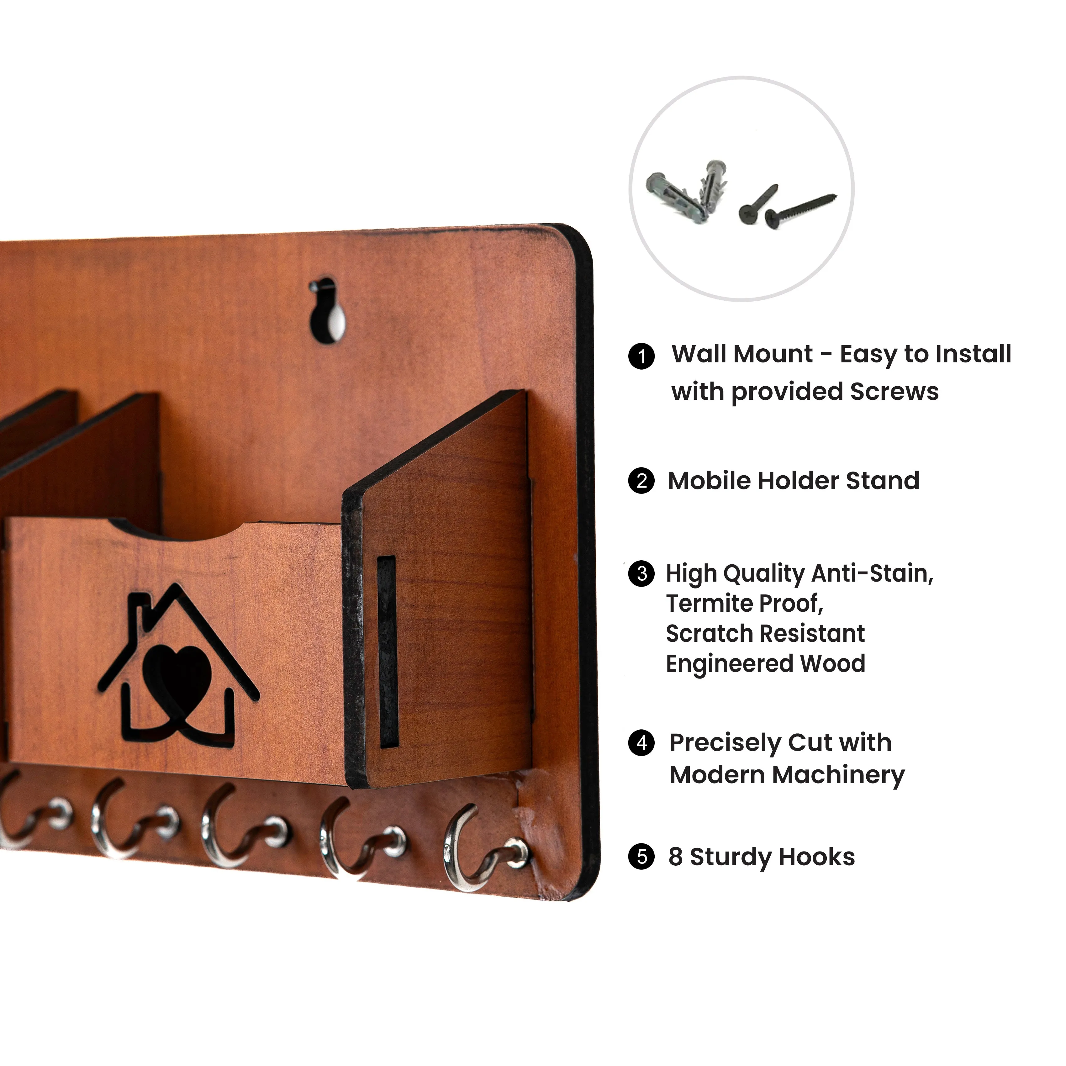 Home Sweet Home: Charming Wooden Key & Phone Organizer