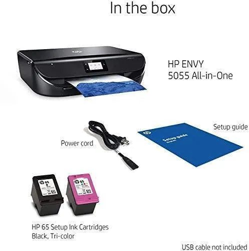 HP ENVY 5055 Wireless All-in-One Photo Printer, HP Instant Ink, Works with Alexa (M2U85A)