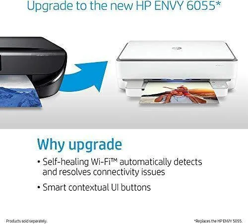 HP ENVY 5055 Wireless All-in-One Photo Printer, HP Instant Ink, Works with Alexa (M2U85A)