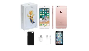 IPHONE 6S 128GB GOLD WIFI 4G BUNDLE - VERIZON OR T-MOBILE - (Refurbished w/ 30-Day Warranty) - Ships Quick!