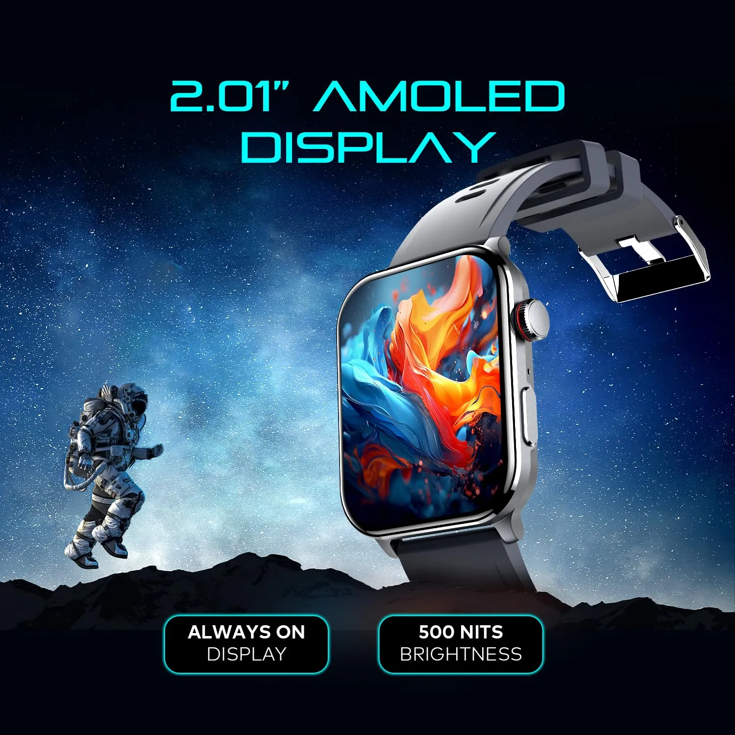 itel ICON-3 Smartwatch with Single chip BT Calling, 2.01" AMOLED Display.