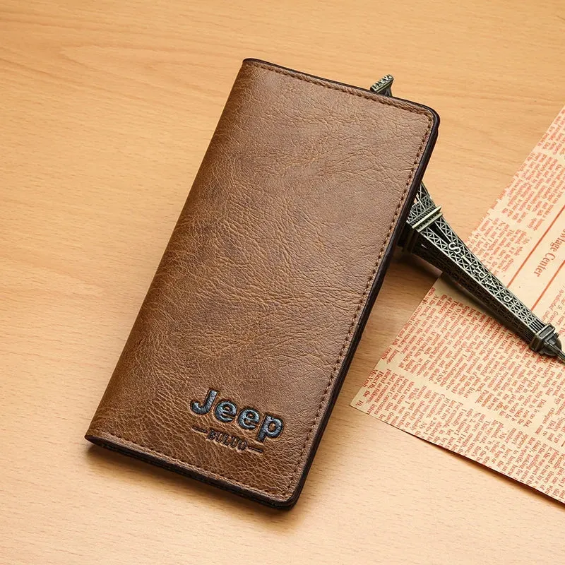 JEEP BULUO Men's Leather Wallet for mobile, cash & cards