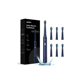 JOYTECH Healthcare TB8132A-CE-BLU Sejoy Rechargeable Toothbrush Electric with 7 Tooth Heads,for Adults and Kids Power Sonic Tooth Brush Soft Navy