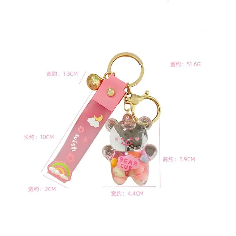 Kawaii Cute Chubby Bear Quicksand Keychain