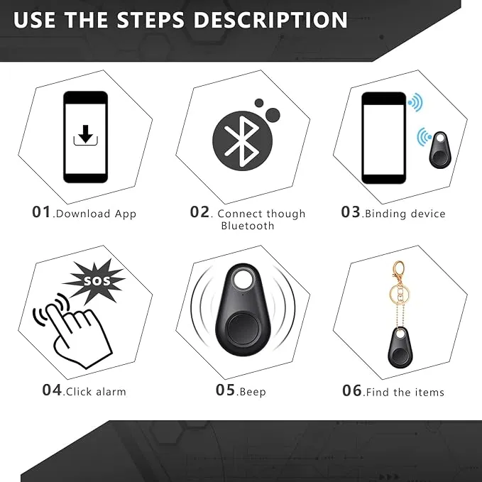 KickPower Smart GPS Tracker Portable Key Finder