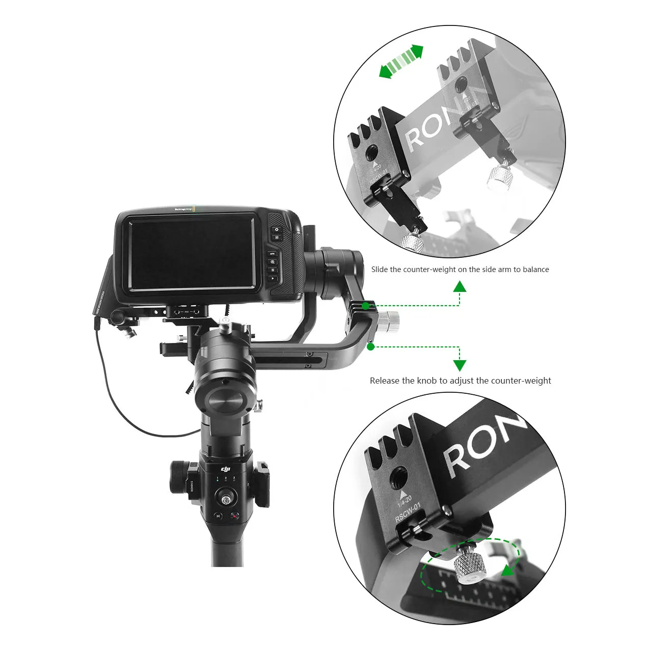 LanParte Counter Weight for DJI Ronin-S gimbal