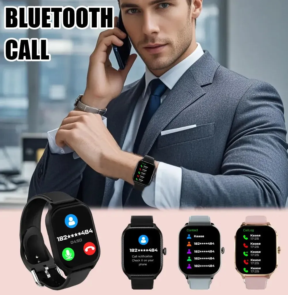 LAXASFIT 2024 New Men's Smart Watch Women's Gift 2.01 Inch HD Full Touch Screen Sports & Fitness Watch Bluetooth Call Smartwatch