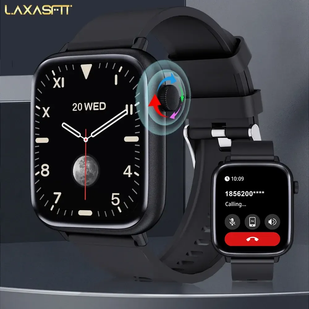 LAXASFIT 2024 New Smartwatch Full Touchscreen Sports Fitness Watch Bluetooth Call Digital Smartwatch Watch Men Women