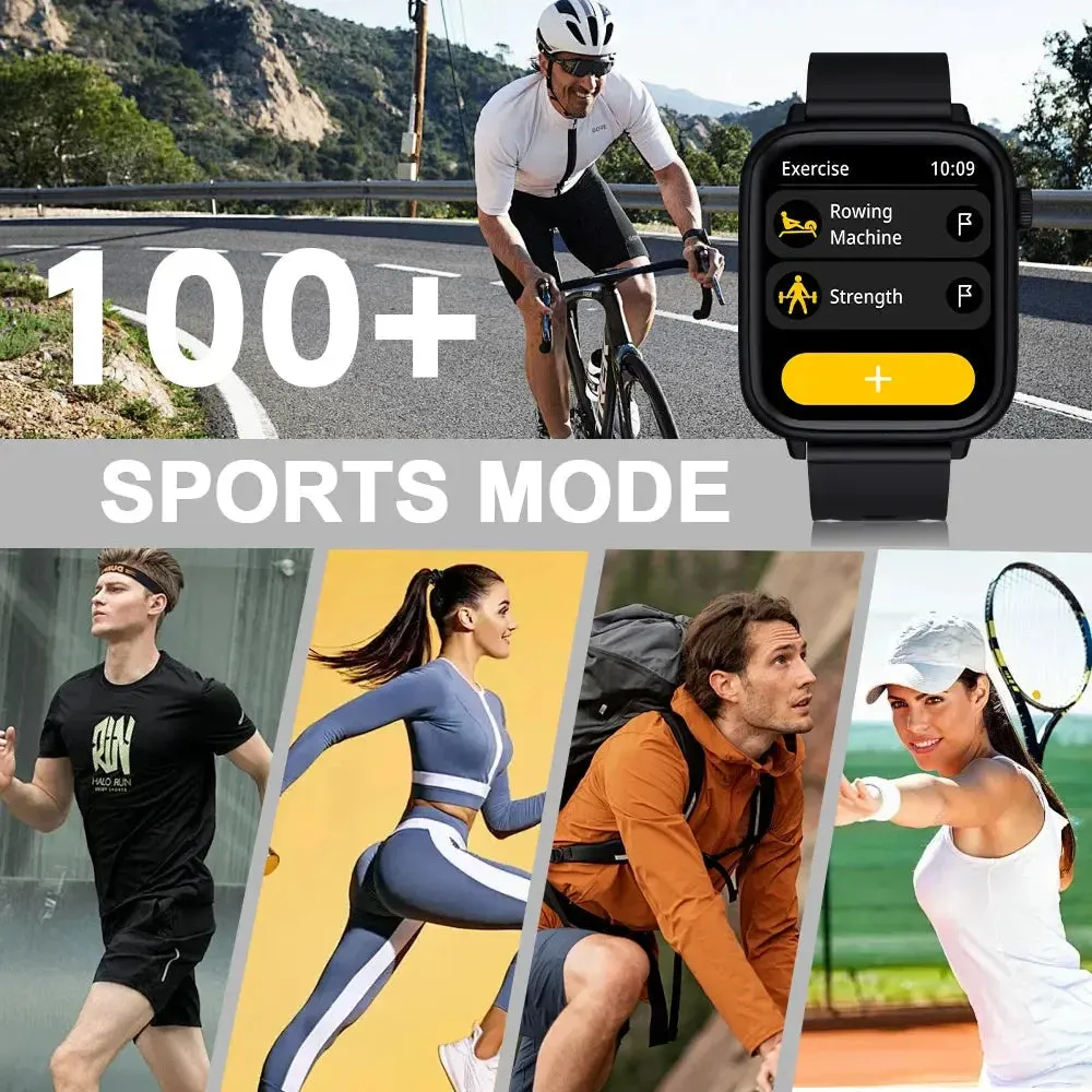 LAXASFIT 2024 New Smartwatch Full Touchscreen Sports Fitness Watch Bluetooth Call Digital Smartwatch Watch Men Women