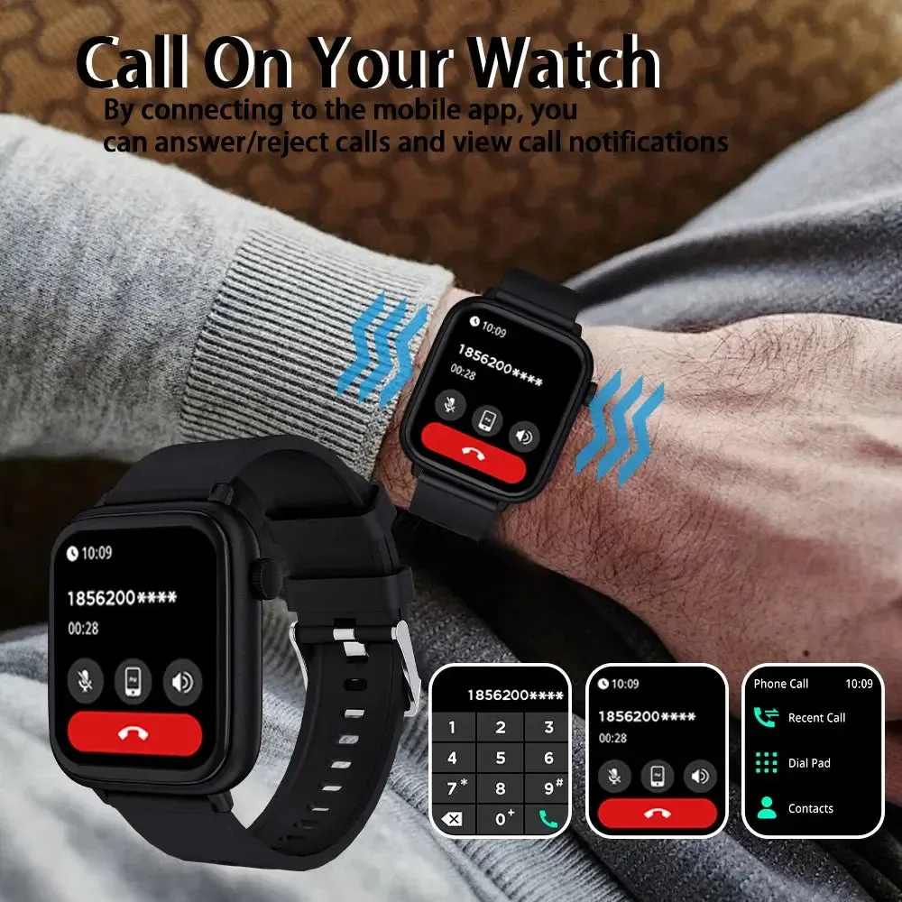 LAXASFIT 2024 New Smartwatch Full Touchscreen Sports Fitness Watch Bluetooth Call Digital Smartwatch Watch Men Women