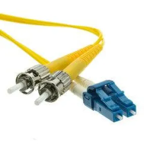 LC/ST Duplex Fiber Optic Patch Cable, OS2 9/125 Singlemode, Yellow Jacket, 5 meter (16.5 foot)