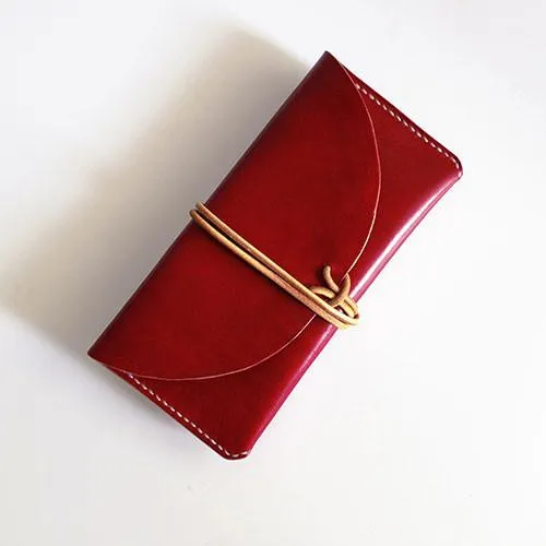 Leather Folded Long Wallet Clutch Phone Purse Wallet