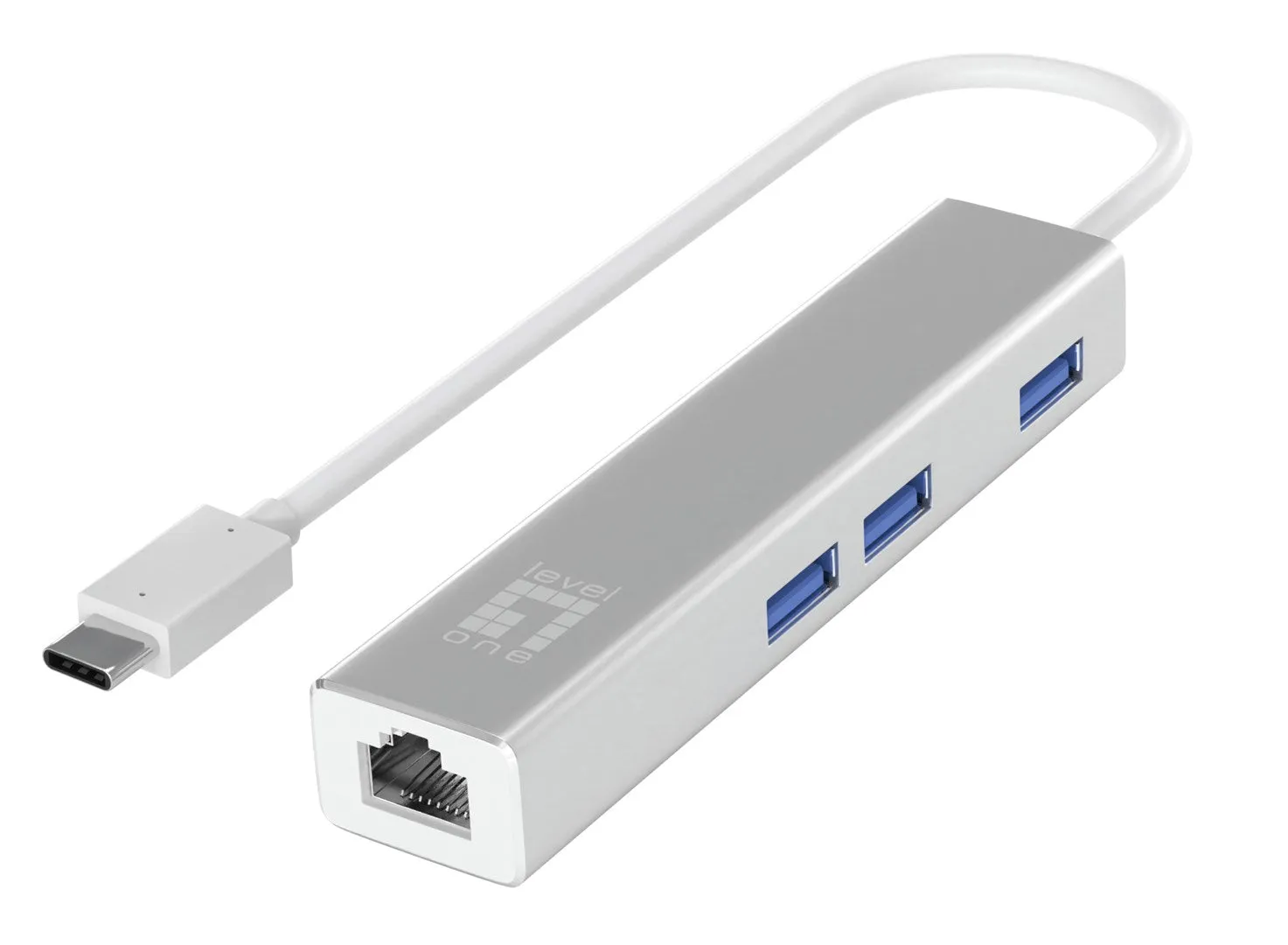 Levelone Gigabit Usb-C Network Adapter With Usb Hub