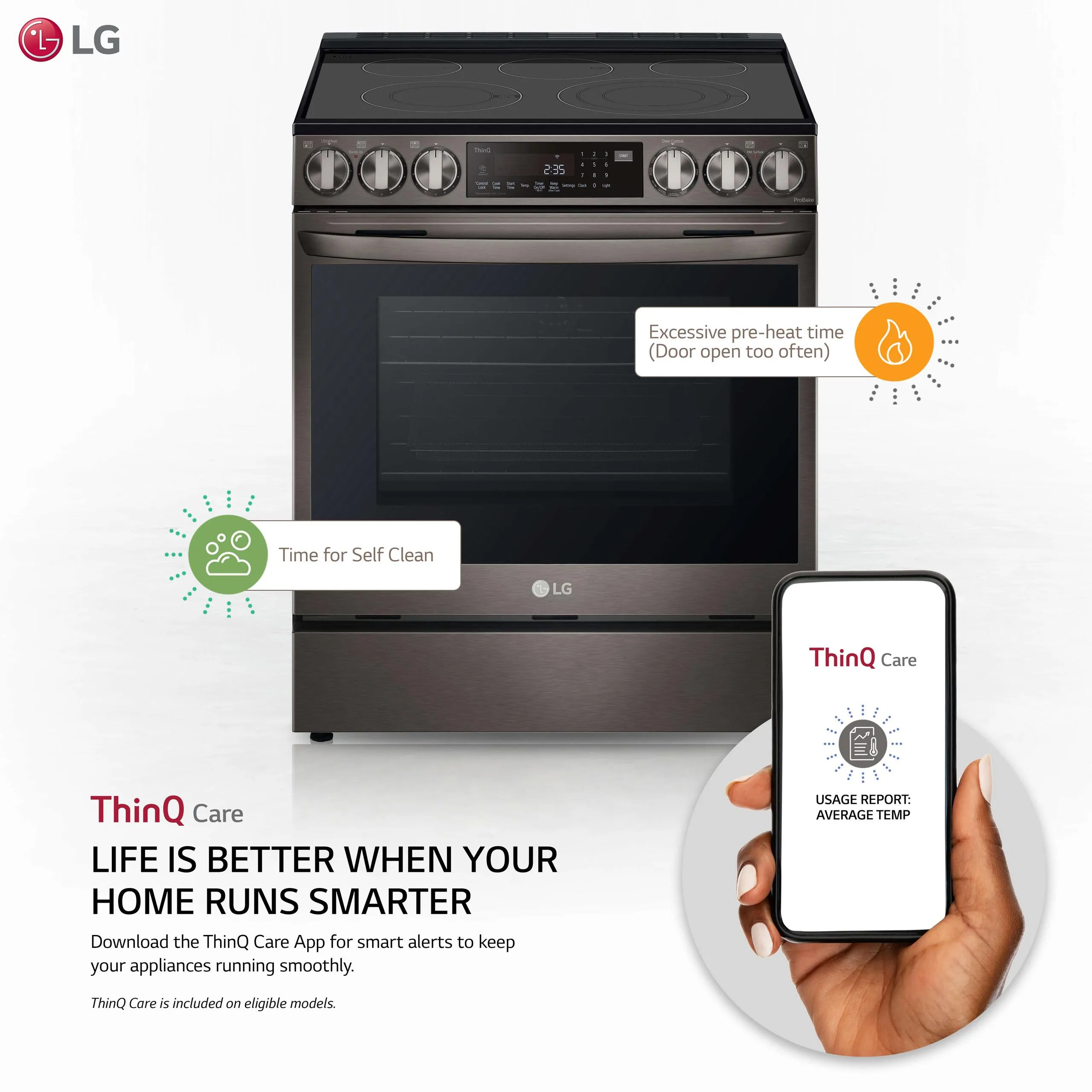 Lg LSEL6335D 6.3 cu ft. Smart wi-fi Enabled ProBake Convection® InstaView® Electric Slide-In Range with Air Fry