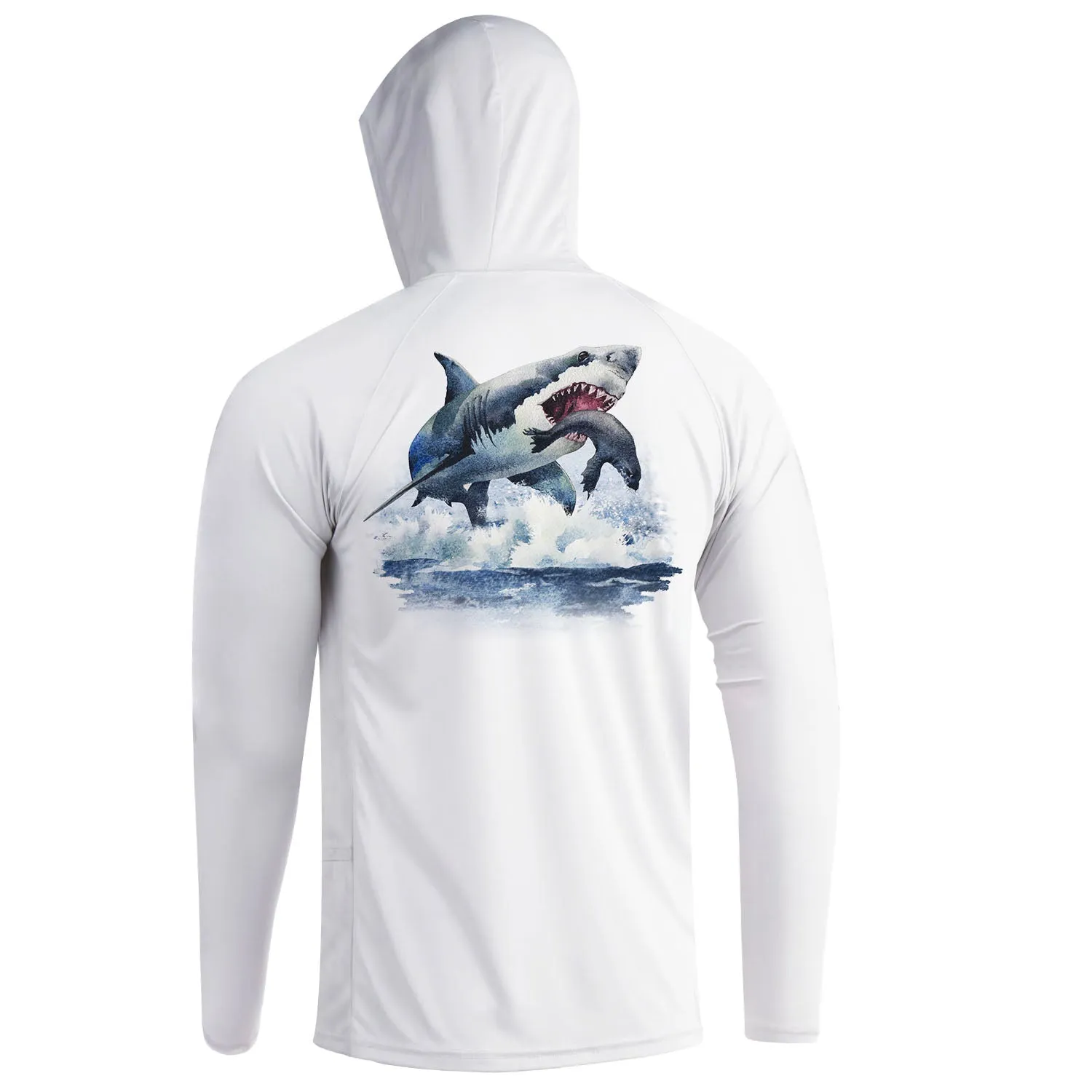 Long Sleeve Hoody Shirts UPF 50  (Shark)