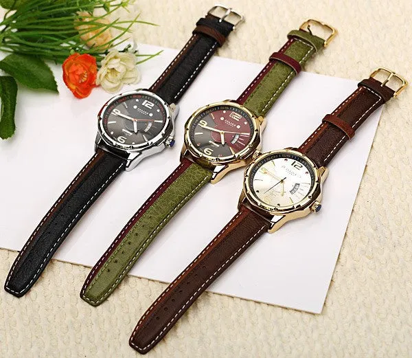 Luxury Brand Julius Fashion watch Men's Quartz Watch military Date Leather sports Watches Men Wristwatches relogio masculino