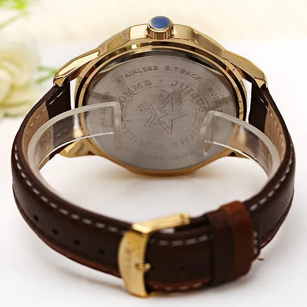 Luxury Brand Julius Fashion watch Men's Quartz Watch military Date Leather sports Watches Men Wristwatches relogio masculino