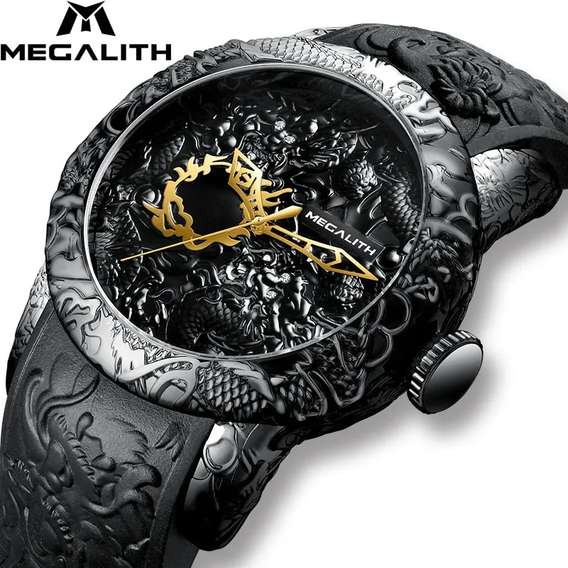 MEGALITH Fashion Gold Dragon watch