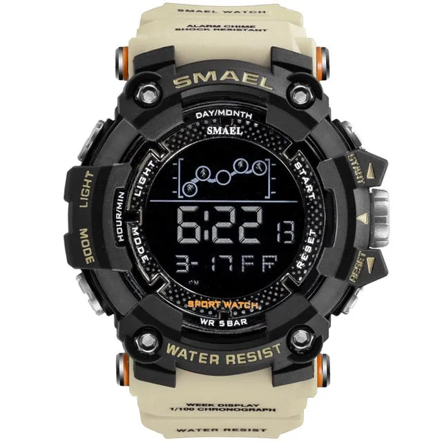 Men's Military Water Resistant Sports Watch with LED Digital Display