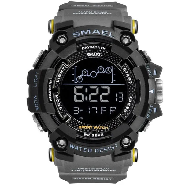 Men's Military Water Resistant Sports Watch with LED Digital Display