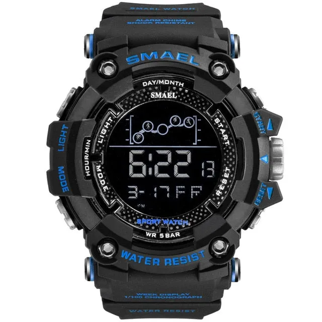 Men's Military Water Resistant Sports Watch with LED Digital Display