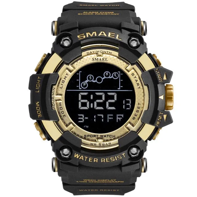 Men's Military Water Resistant Sports Watch with LED Digital Display