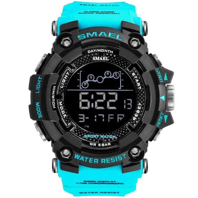 Men's Military Water Resistant Sports Watch with LED Digital Display