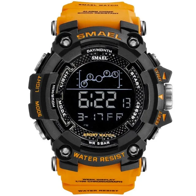 Men's Military Water Resistant Sports Watch with LED Digital Display