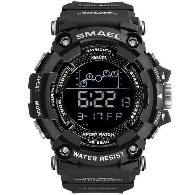 Men's Military Water Resistant Sports Watch with LED Digital Display