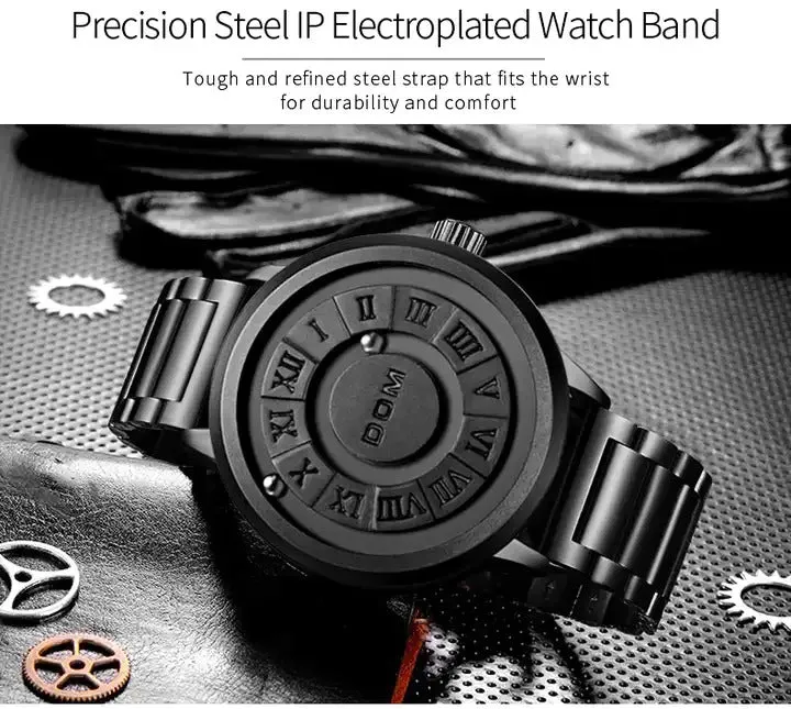 Men's Watches Magnetic Rolling Pointer Unique Design Luxury Stainless Steel Wristwatch | 0047