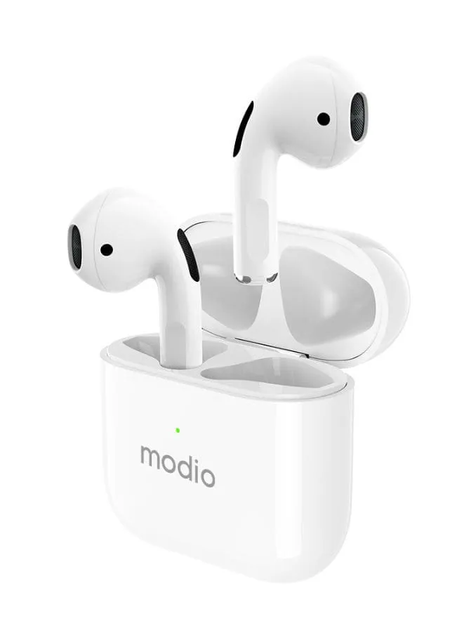 Modio ME4 True wireless stereo headset(White) with free case (Blue/Red)