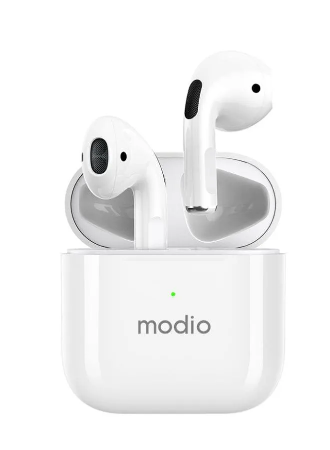 Modio ME4 True wireless stereo headset(White) with free case (Blue/Red)