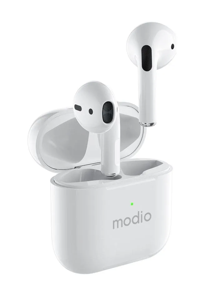 Modio ME4 True wireless stereo headset(White) with free case (Blue/Red)