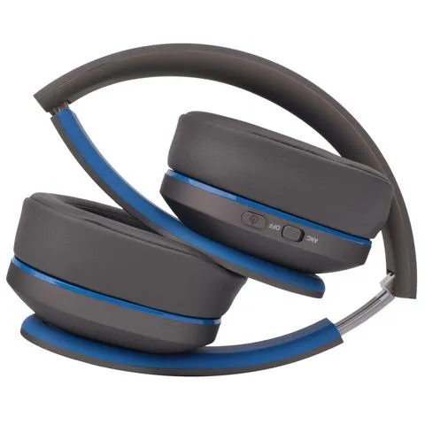 Moki Navigator Noise Cancelling Wireless Over-Ear Headphones [Volume Limited] Blue & Grey