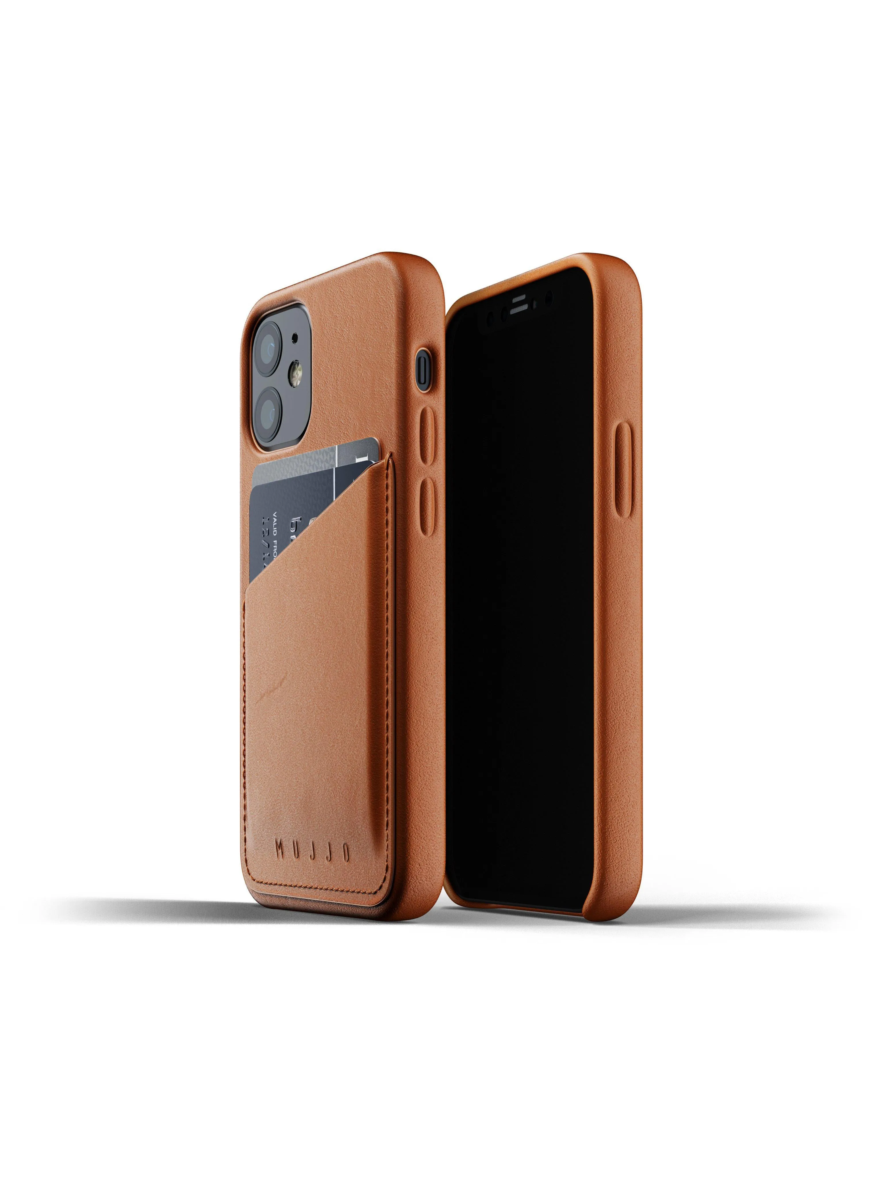 Mujjo Full Leather Wallet Case for iPhone 12 Mini Tan