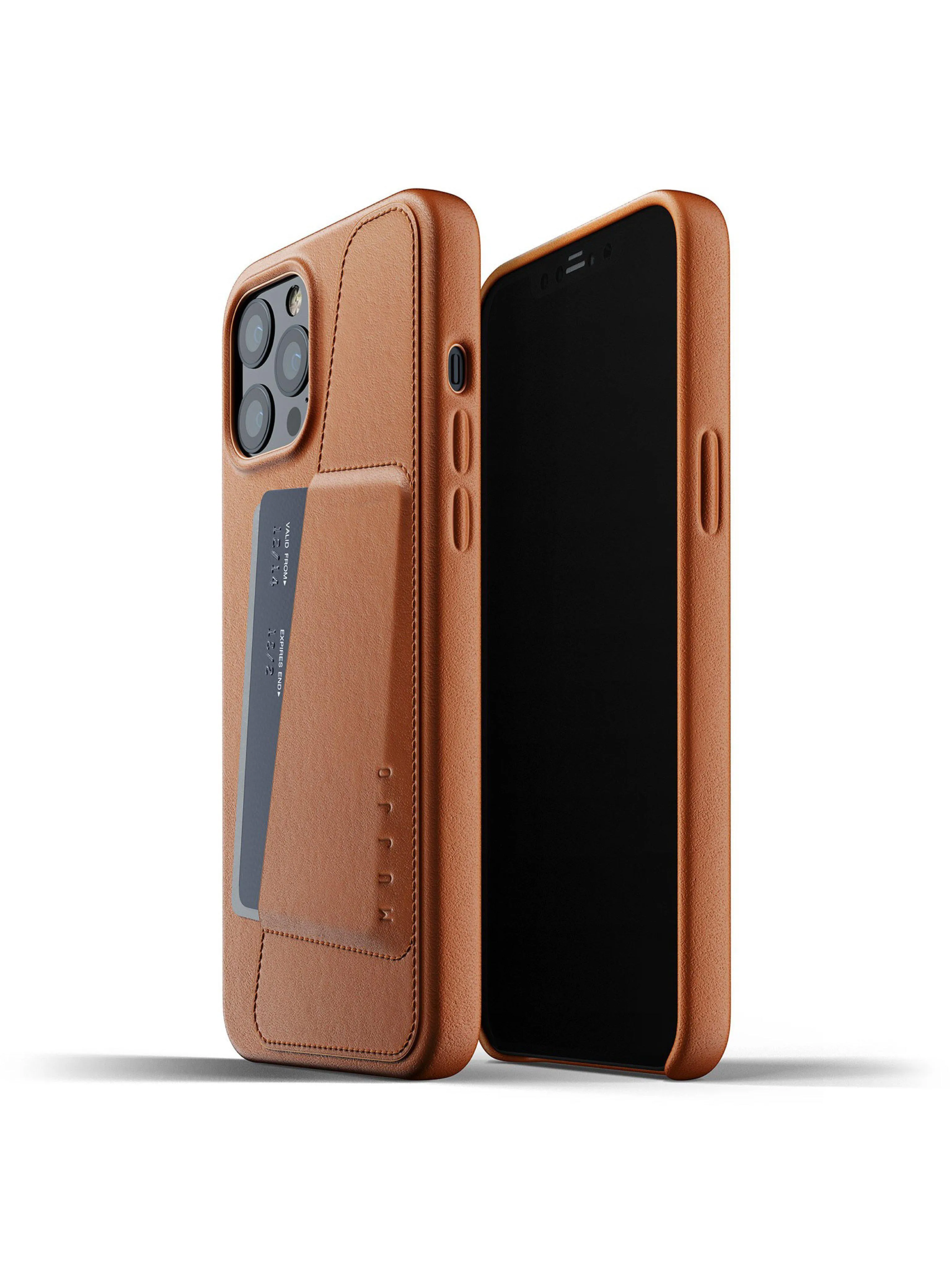 Mujjo Full Leather Wallet Case for iPhone 12 Pro Max Tan