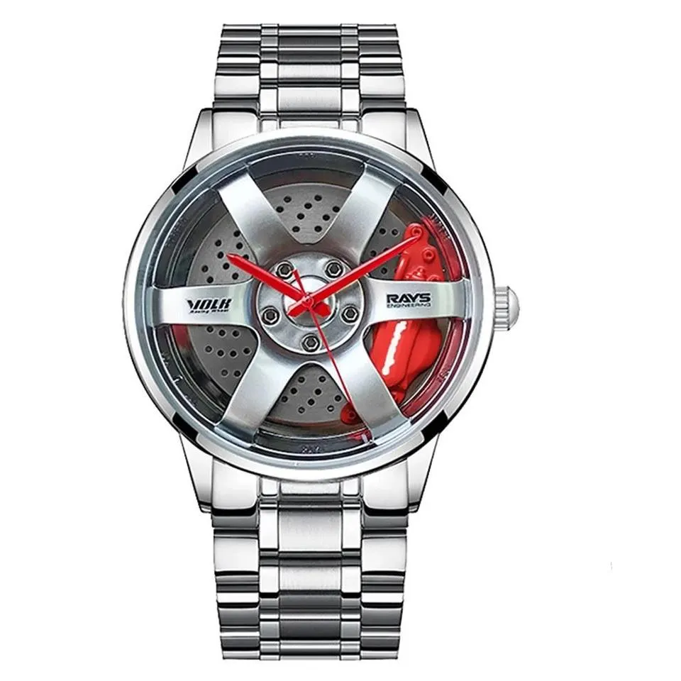 NEK™ Men's Sports Car Wheel Stainless Steel Watch