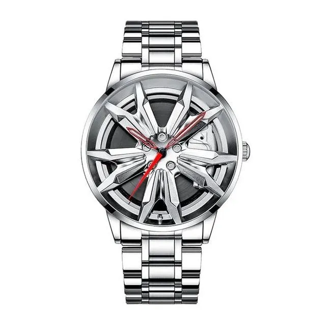 NEK™ Men's Sports Car Wheel Stainless Steel Watch