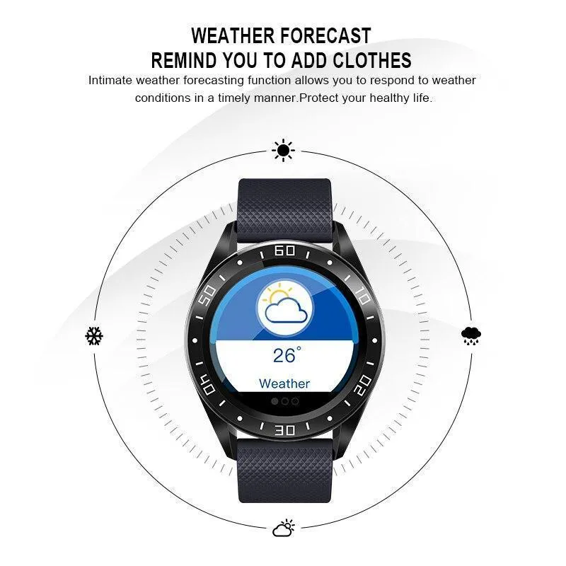 New Heart Rate Monitor IP67 Waterproof Fitness Watch With Weather Wrist Digital Smartwatch