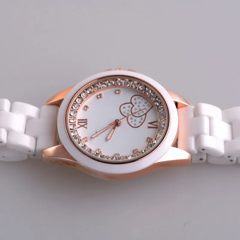 New Luxury Fashion Ladies Quartz Ceramic Watch Women Date Clock Female Wrist Casual Dress Watch Rose Gold Relogio Feminino