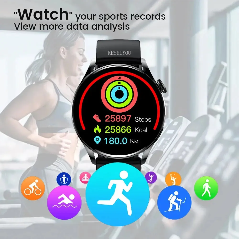 New Round Smart Sports Watch Wireless Call Wireless Charging Multi-Platform Information Display Sports Mode Weather Forecast