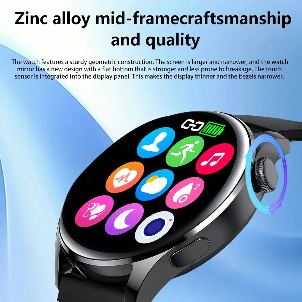 New Round Smart Sports Watch Wireless Call Wireless Charging Multi-Platform Information Display Sports Mode Weather Forecast